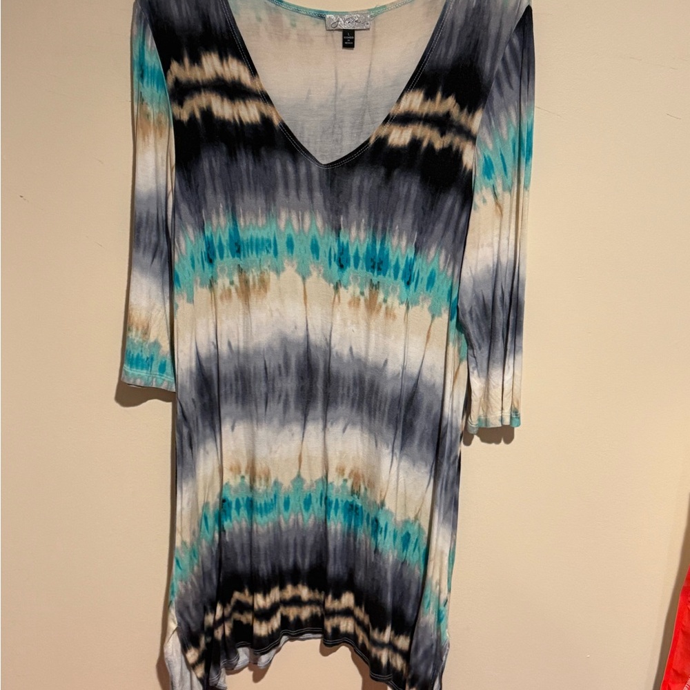 J Valdi Tie-Dye V-Neck Dress